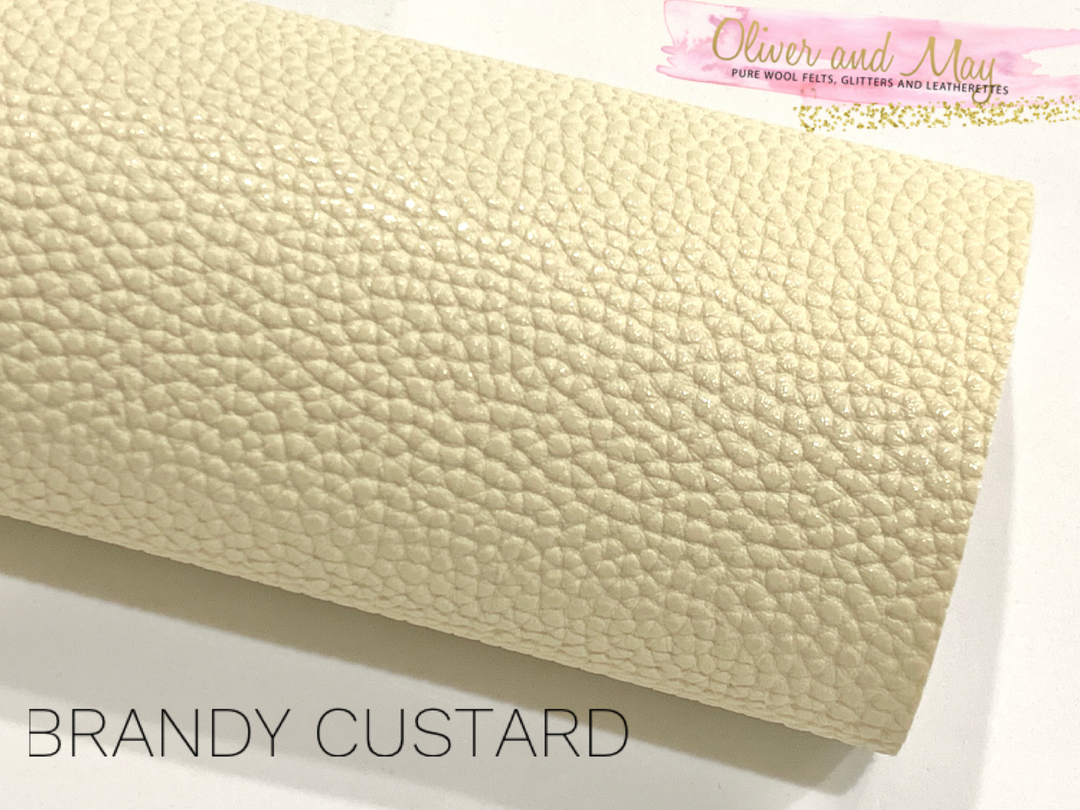 Brandy Custard Faux Leather Sheet 0.8mm Thickness