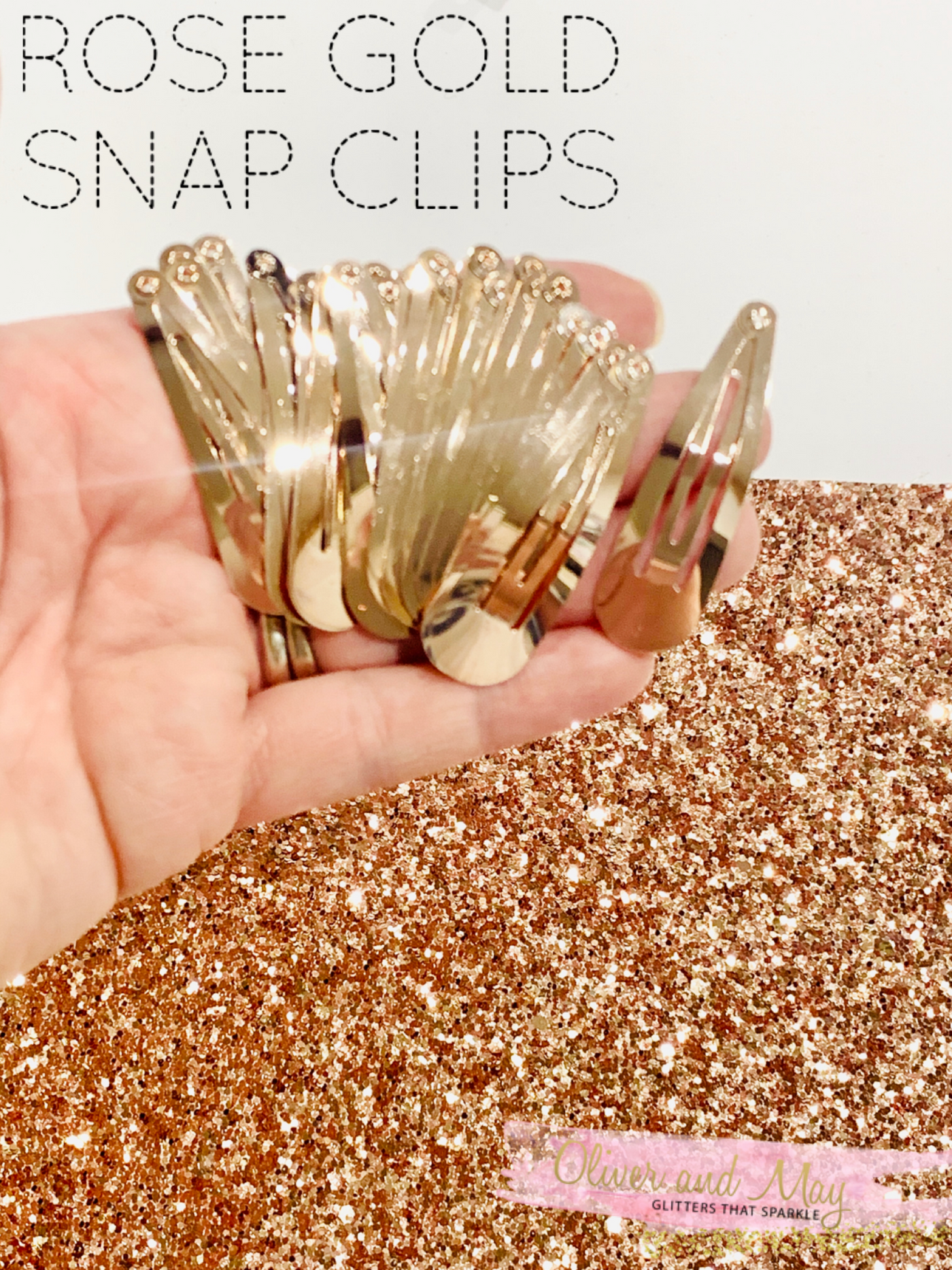 50mm Rose Gold Tear Drop Snap Clips