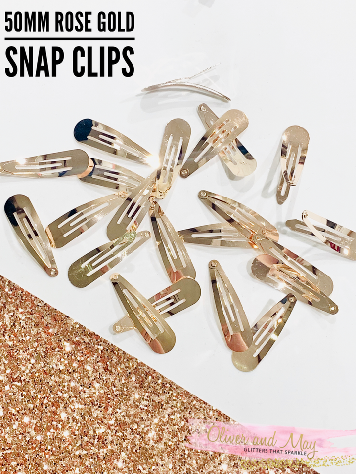 Rose Gold Snap Clips - 50mm