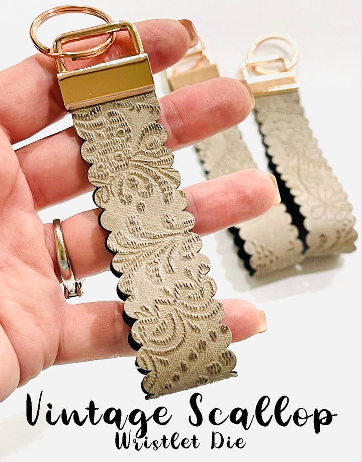 Vintage Scallop Key Fob Steel Rule Multi Die for Wristlet Key Chains