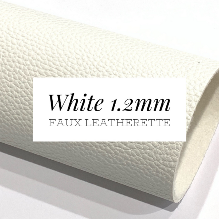 White Leatherette Sheet 1.2mm Thick Textured  - Crisp White