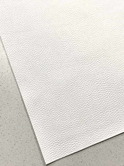 Feuille de similicuir blanc texturé de 1,2 mm d'épaisseur - Blanc éclatant