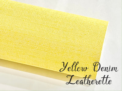 Yellow Denim Look Faux Leatherette